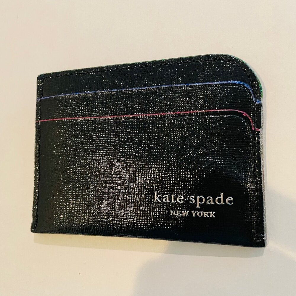 Kate Spade New York Devin Saffiano Leather Card Holder (Black) - Picture 5 of 7